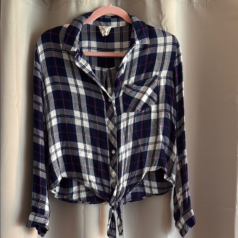 Plaid Button-Up Shirt